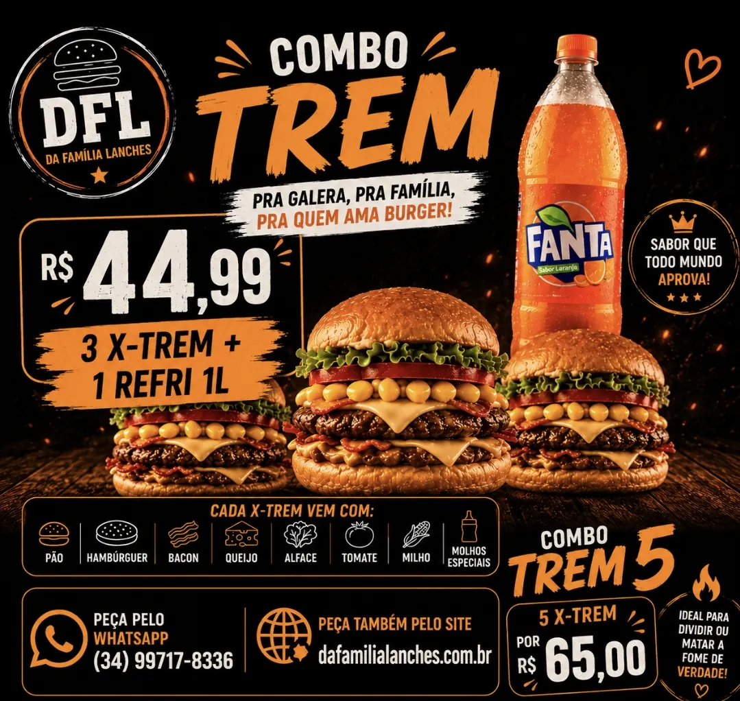 3 Trem + 1 Fanta 1L
