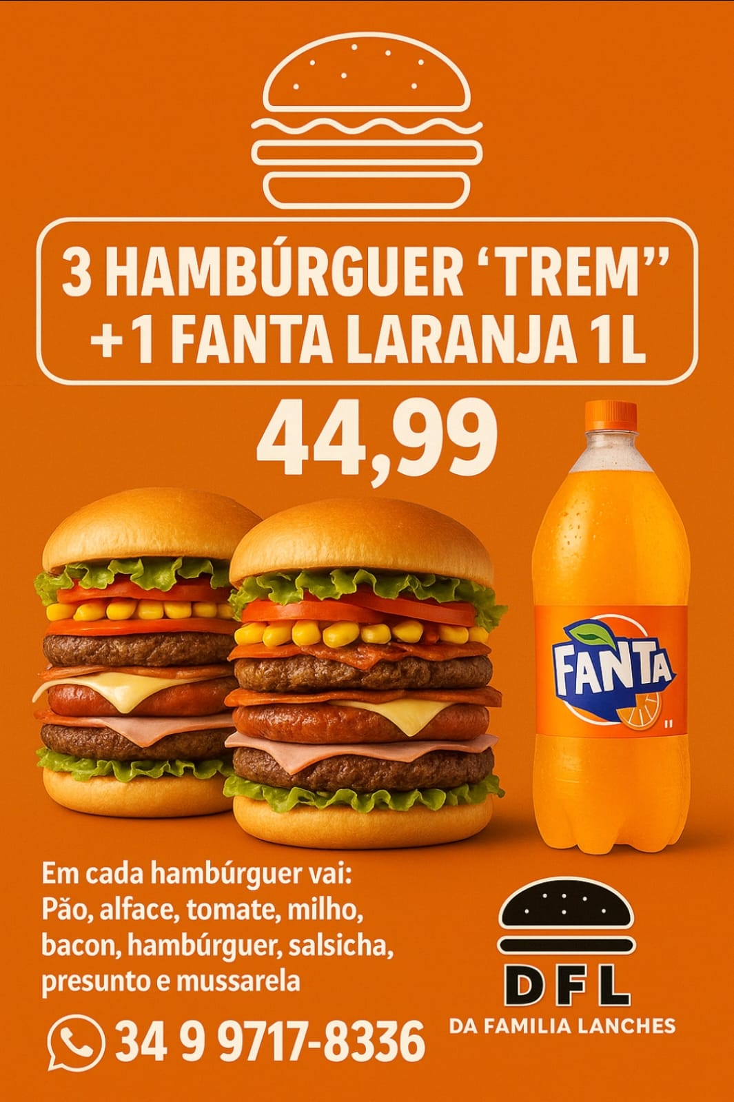 3 Trem + 1 Fanta 1L